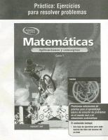 Mathematics: Applications and Concepts, Course 1, Spanish Practice: Word Problems Workbook cover