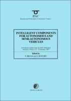 Intelligent Components for Autonomous and Semi-Autonomous Vehicles A Postscript Volume from the Ifac Workshop, Toulouse, France, 25-26 October 1995 cover