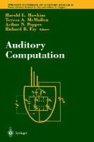 Auditory Computation cover