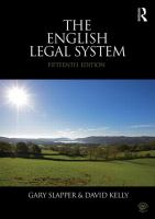 The English Legal System : 2014-2015 cover