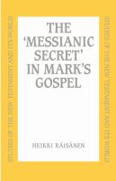 The 'Messianic Secret' in Mark cover