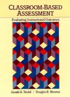 Classroom Based Assessment Evaluating Instructional Outcomes cover
