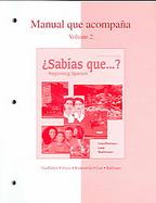 Workbook/Lab Manual Volume 2 to accompany ¿Sabías que? cover