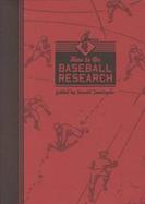 How to Do Baseball Research cover