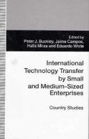 International Technology Transfer by Small and Medium-Sized Enterprises: Country Studies cover