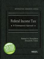 Federal Income Tax, A Contemporary Approach cover
