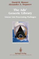 The ADA Generic Library: Linear List Processing Packages cover