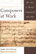 Composers at Work The Craft of Musical Composition 1450-1600 cover