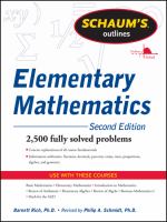 Schaum's Outline of Review of Elementary Mathematics, 2nd Edition cover