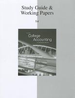 Study Guide/ Working Papers for College Accounting cover