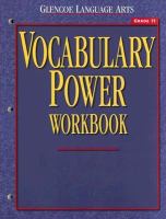 Glencoe Language Arts, Grade 11, Vocabulary Power Workbook cover