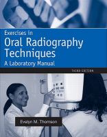 Exercises in Oral Radiography Techniques  A Laboratory Manual for Essentials of Dental Radiography cover
