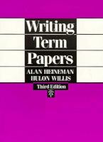 Writing Term Papers cover