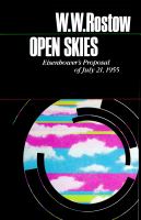 Open Skies: Eisenhower's Proposal of July 21, 1955 cover