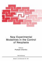 New Experimental Modalities in the Control of Neoplasia cover