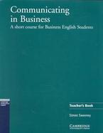 Communicating in Business: American English Edition Teacher's Book: A Short Course for Business English Students cover