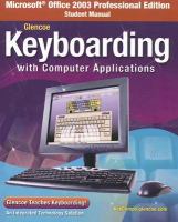 Glencoe Keyboarding With Computer Applications, Microsoft Office 2003, Student Manual cover