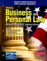 Business and Personal Law Student Activity Workbook cover