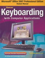 Glencoe Keyboarding With Computer Applications, Microsoft Office 2007, Student Manual cover