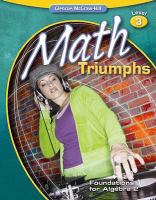 Math Triumphs--Foundations for Algebra 2 cover