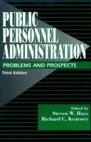 Public Personnel Administration: Problems and Prospects cover