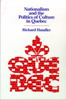 Nationalism and the Politics of Culture in Quebec cover