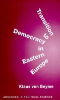 The Transition to Democracy in Eastern Europe cover