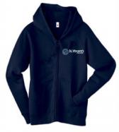 St. Vincent's College Midweight Ladies Full-Zip Hooded Sweatshirt (Large, Navy Blue) cover