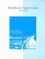 Study Guide/Workbook for use with Introduction to Managerial Accounting cover