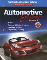 Glencoe Automotive Excellence, Volume 1: Technical Applications cover