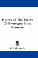 History of the Theory of Sovereignty Since Rousseau cover
