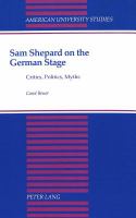 Sam Shepard on the German Stage Critics, Politics, Myths cover