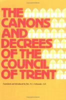 Canons and Decrees of the Council of Trent cover