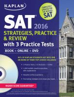 Kaplan New SAT 4 Practice Tests 2016 with Expert Video Tutorials : Book + Online + DVD + Mobile cover