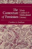 The Contexture of Feminism Marie Cardinal and Multicultural Literacy cover