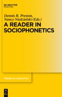 A Reader in Sociophonetics cover