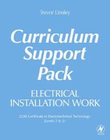Electrical Installation Work Curriculum Support Pack- 2330 Certificate in Electrotechnical Technology (Levels 2 & 3) cover