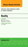 Quality, an Issue of Critical Nursing Clinics of North America cover