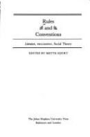 Rules & Conventions: Literature, Philosophy, Social Theory cover