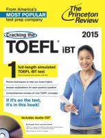 Cracking the TOEFL IBT with Audio CD, 2015 Edition cover