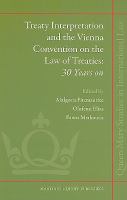 Issues of Treaty Interpretation and the Vienna Convention on the Law of TreatiesThe30 Years on cover