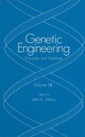 Genetic Engineering Principles and Methods (volume14) cover