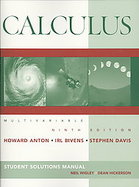 Calculus 9th Edition Multivariable Edition, Student Solutions Manual cover