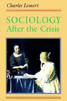 Sociology After the Crisis cover