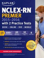 NCLEX-RN Premier 2015-2016 with 2 Practice Tests : Book + Online + DVD + Mobile cover