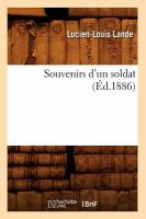 Souvenirs d'un Soldat (Ed. 1886) cover