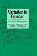Variation in German: A Critical Approach to German Sociolinguistics cover