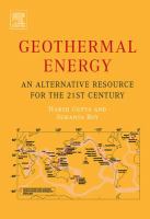 Geothermal Energy- An Alternative Resource for the 21st Century cover