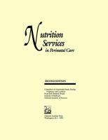 Nutrition Services in Perinatal Care cover