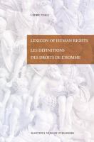 Lexicon Of Human Rights / Les Definitions des Droits de l'Homme cover